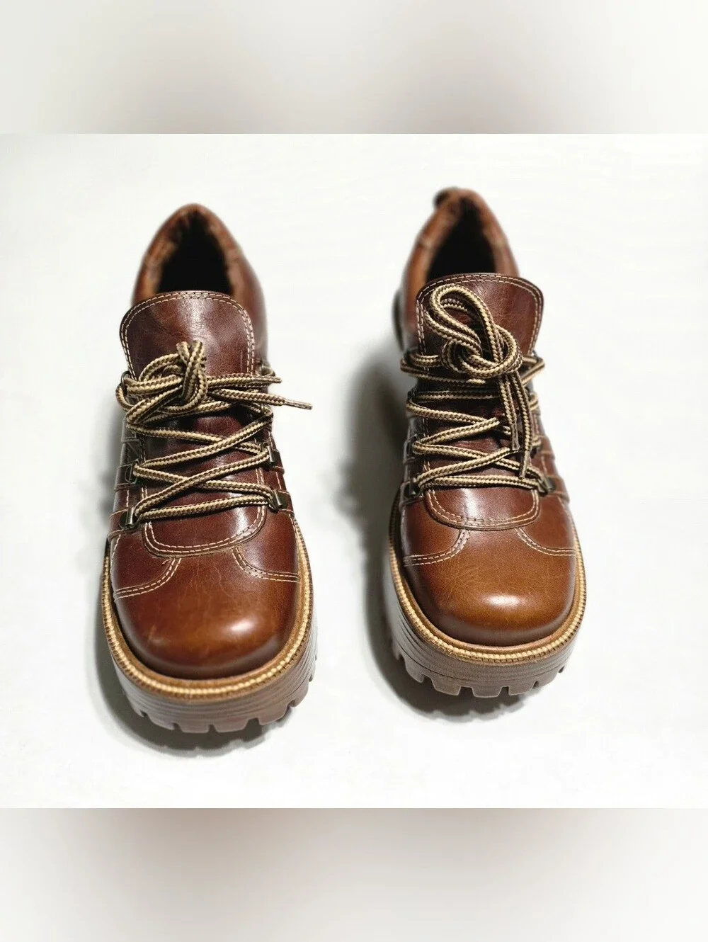 RARE Steve Madden Chunky 2000's Platform Lace-Up Women's 8 in Brown